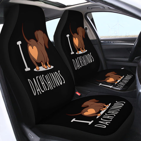 Image of I Love Dachshunds Dog SWQT0770 Car Seat Covers