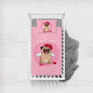 I Woof You SWCC0760 Crib Bedding, Crib Fitted Sheet, Crib Blanket