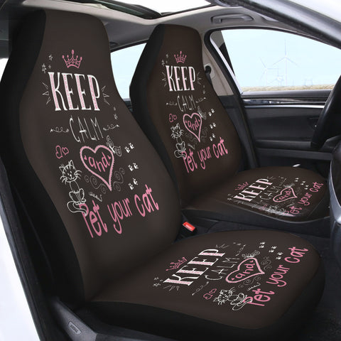 Image of Keep Calm And Pet Your Cat SWQT2170 Car Seat Covers