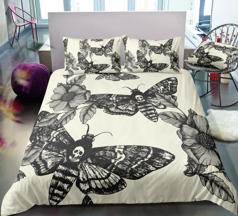 Image of Old School Butterfly Skull Tattoo Bedding Set