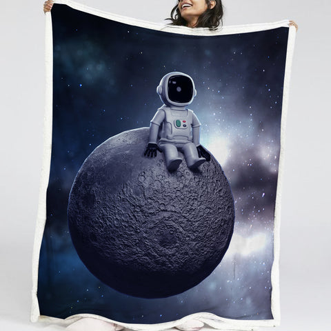 Image of Lonely Astronaut LKEUN06 Soft Sherpa Blanket