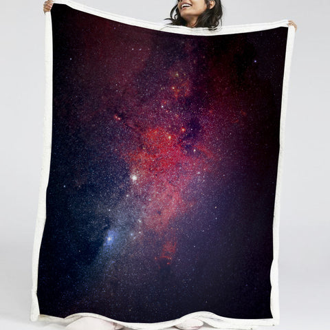 Image of Space Galaxy Background LKEUN08 Soft Sherpa Blanket