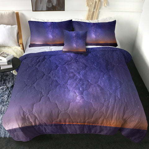 Image of Purple Sky With Stars LKEUN10 Comforter Set