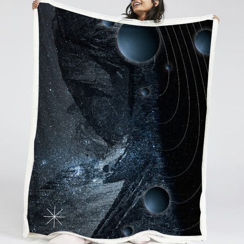 Image of Dark Starry Sky LKEUN18  Soft Sherpa Blanket