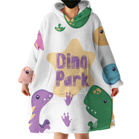 Image of Cartoon Dinosaurs Park LKDIN002 Hoodie Wearable Blanket