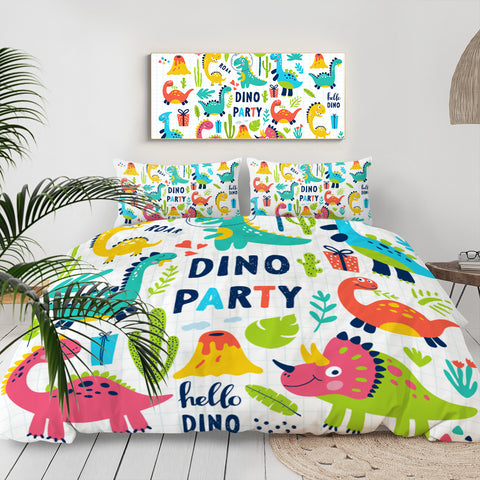 Image of Cute Cartoon Dinosaurs LKDIN003 Bedding Set