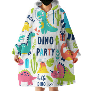 Cute Cartoon Dinosaurs LKDIN003  Hoodie Wearable Blanket