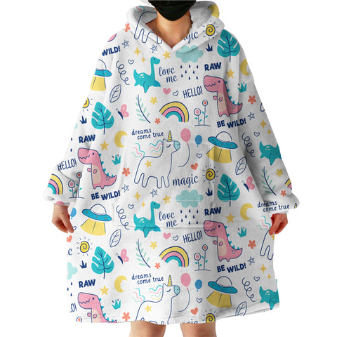 Image of Colorful Animals World LKDIN004 Hoodie Wearable Blanket