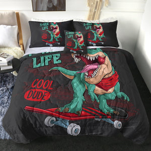 Dinosaur On The Skateboard LKDIN006 Comforter Set