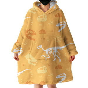 Yellow Dinosaur LKDIN007 Hoodie Wearable Blanket