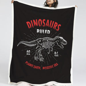 Dinosaur Vintage Style LKDIN008 Soft Sherpa Blanket