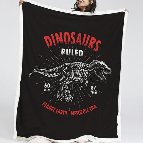 Image of Dinosaur Vintage Style LKDIN008 Soft Sherpa Blanket