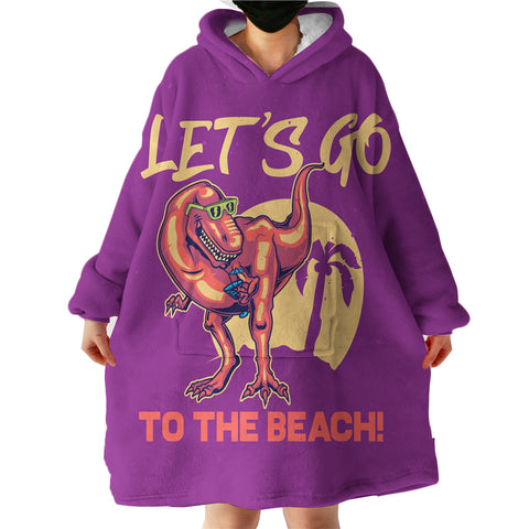 Image of Dinosaur On The Beach LKDIN011 Hoodie Wearable Blanket