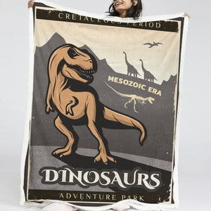 Dinosaur Adventure LKDIN013 Soft Sherpa Blanket