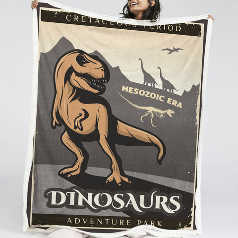 Image of Dinosaur Adventure LKDIN013 Soft Sherpa Blanket