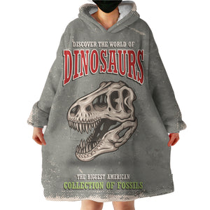 Skull Dinosaur LKDIN014 Hoodie Wearable Blanket
