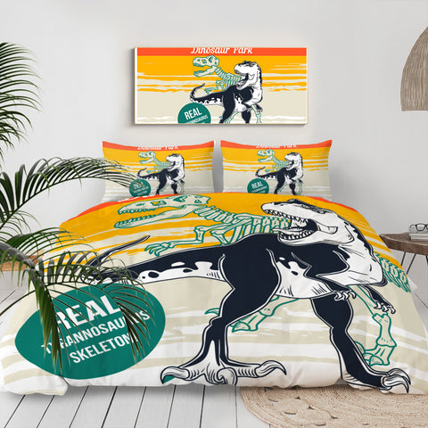 Image of Black & White Dinosaur LKDIN016 Bedding Set