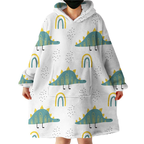 Image of Dinosaur Rainbow LKDIN019 Hoodie Wearable Blanket