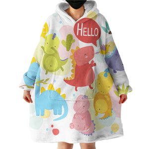 Hello Dinosaur LKDIN020 Hoodie Wearable Blanket