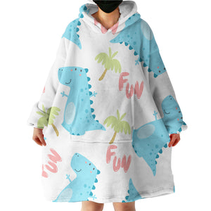 Malibu Dinosaur LKDIN021 Hoodie Wearable Blanket