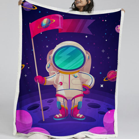 Image of Astronaut Galaxy LKSPMA01 Fleece Blanket