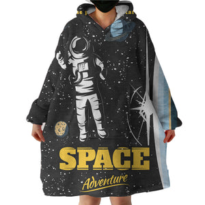 Black Astronaut LKSPMA02 Hoodie Wearable Blanket