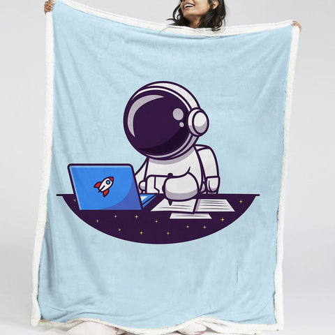 Image of Rocket Astronaut LKSPMA03 Fleece Blanket
