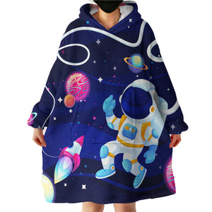 Colorful Astronaut LKSPMA04 Hoodie Wearable Blanket