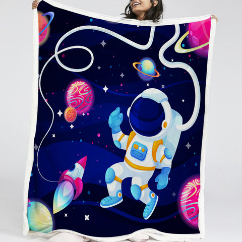 Image of Colorful Astronaut LKSPMA04 Fleece Blanket