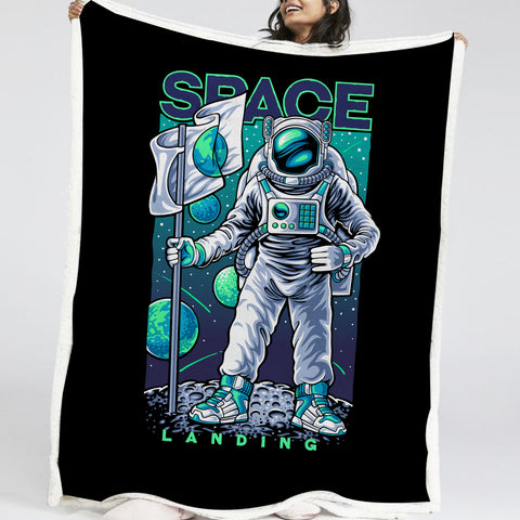 Image of Astronaut Space LKSPMA08 Fleece Blanket