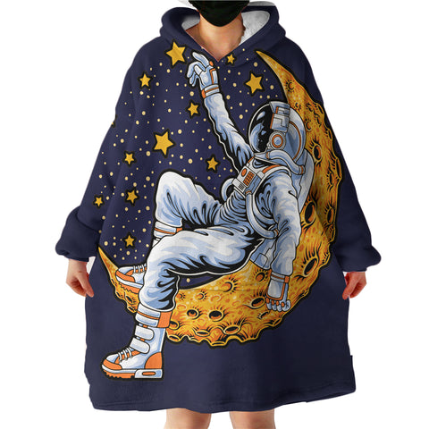 Image of Astronaut On The Moon LKSPMA09 Hoodie Wearable Blanket