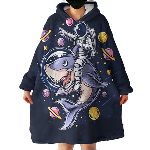 Image of Astronaut and Dolphin LKSPMA11 Hoodie Wearable Blanket