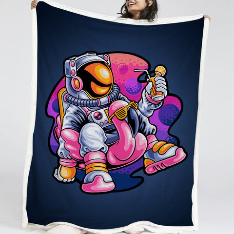 Image of Pinky Astronaut LKSPMA14 Fleece Blanket