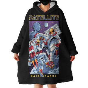 Astronaut and Satellite LKSPMA15 Hoodie Wearable Blanket