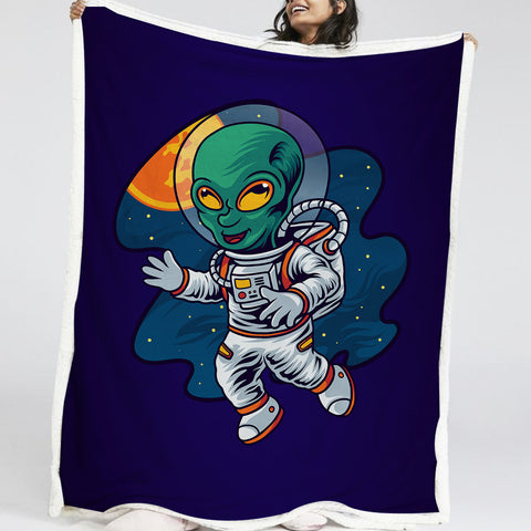 Image of Alien Astronaut LKSPMA17 Fleece Blanket