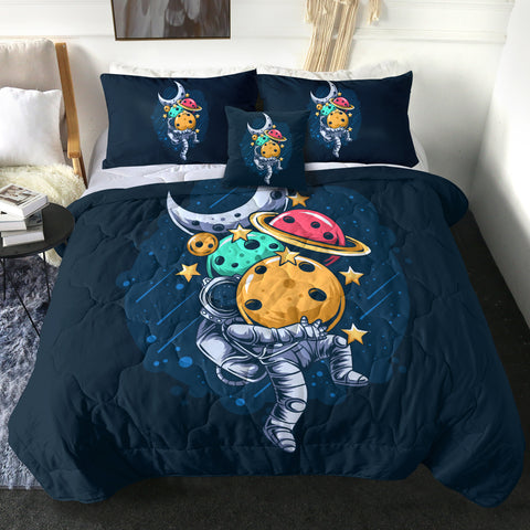 Image of Outer Space With Astronaut LKSPMA18 Comforter Set