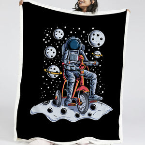 Cycling Astronaut LKSPMA19 Fleece Blanket