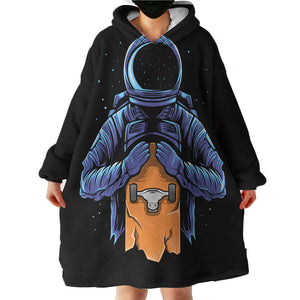 Astronaut With Skateboard LKSPMA22 Hoodie Wearable Blanket