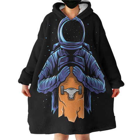 Image of Astronaut With Skateboard LKSPMA22 Hoodie Wearable Blanket