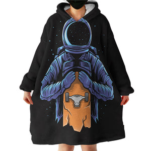 Skateboarding Astronaut LKSPMA22 Hoodie Wearable Blanket