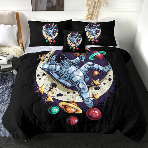 Image of Astronaut Relaxing On The Moon LKSPMA24 Comforter Set