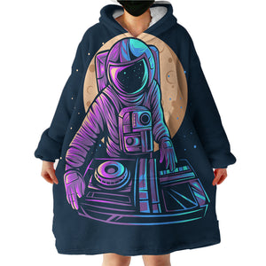 Astronaut Playing Music LKSPMA25 Hoodie Wearable Blanket