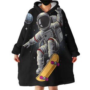 Astronaut With The Skateboard LKSPMA28 Hoodie Wearable Blanket