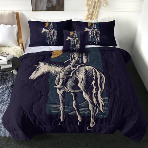 Image of Astronaut Riding Horse LKSPMA30 Comforter Set