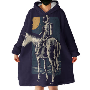 Astronaut Riding Horse LKSPMA30 Hoodie Wearable Blanket