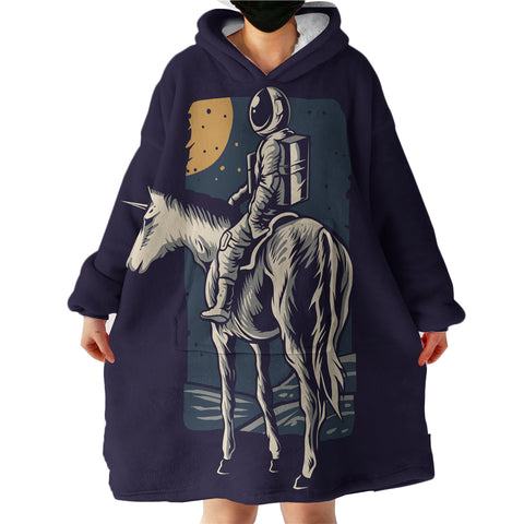 Image of Astronaut Riding Horse LKSPMA30 Hoodie Wearable Blanket