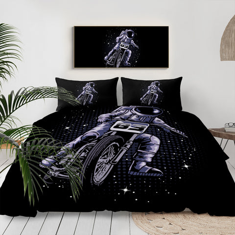 Image of Astronaut Riding Motorcycle LKSPMA31 Bedding Set