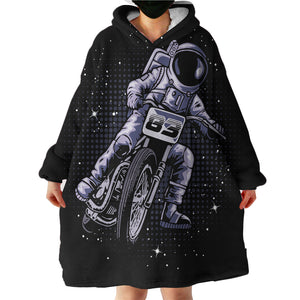 Astronaut Riding Motorcycle LKSPMA31 Hoodie Wearable Blanket