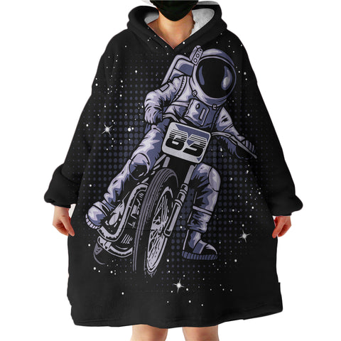 Image of Astronaut Riding Motorcycle LKSPMA31 Hoodie Wearable Blanket