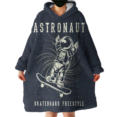 Image of Astronaut Freestyle With Skateboard LKSPMA32 Hoodie Wearable Blanket